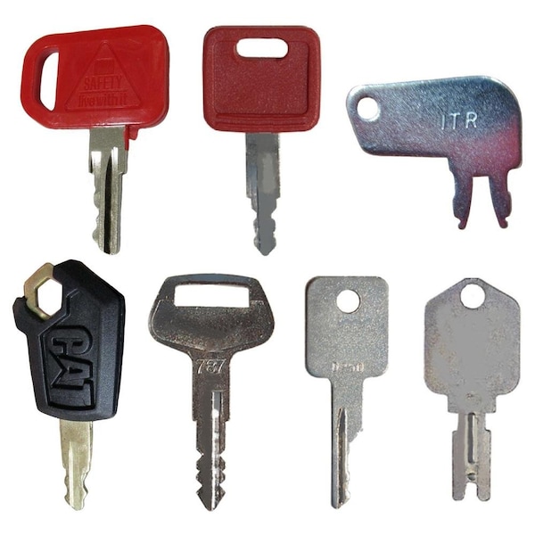 Aic Replacement Parts Heavy Equipment Key Set 7 Keys Fits JD Fits CAT Fits Case Hyster Fits Bobcat HEAVYEQPKEYSET - main